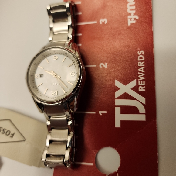 Fossil Justine Mother of Pearl Stainless Steel Watch BQ1477IE (needs battery) - Picture 4 of 6